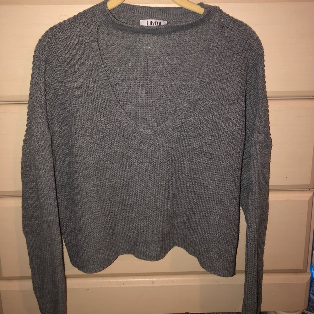 Grey cropped Lilyful sweater